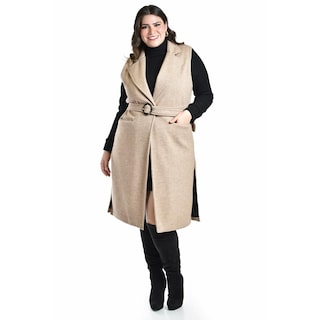 Foto 1 | Chaleco Largo Con Textura Roman Fashion /tallas Extras, 2056 (cafe) Cafe