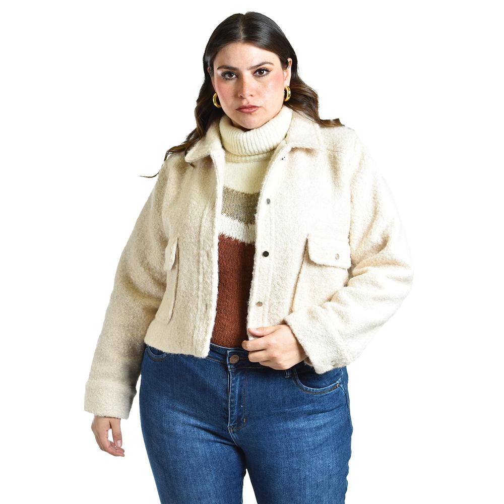 Foto 2 pulgar | Chaqueta Teddy Roman Fashion /tallas Extras, 121 (blanco) Blanco