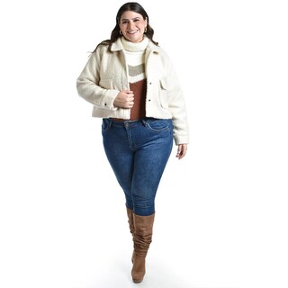 Foto 4 | Chaqueta Teddy Roman Fashion /tallas Extras, 121 (blanco) Blanco