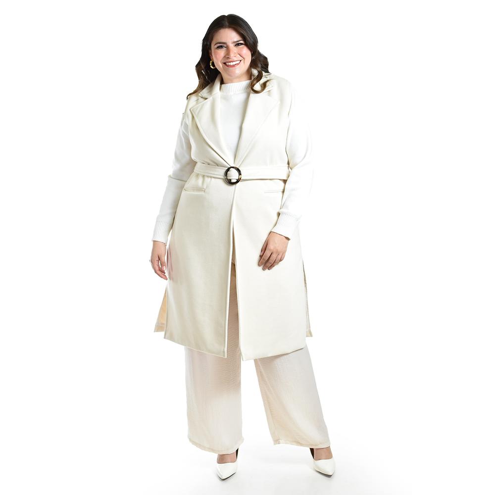 Foto 1 | Chaleco Largo Con Textura Roman Fashion /tallas Extras, 2056 (hueso) Beige