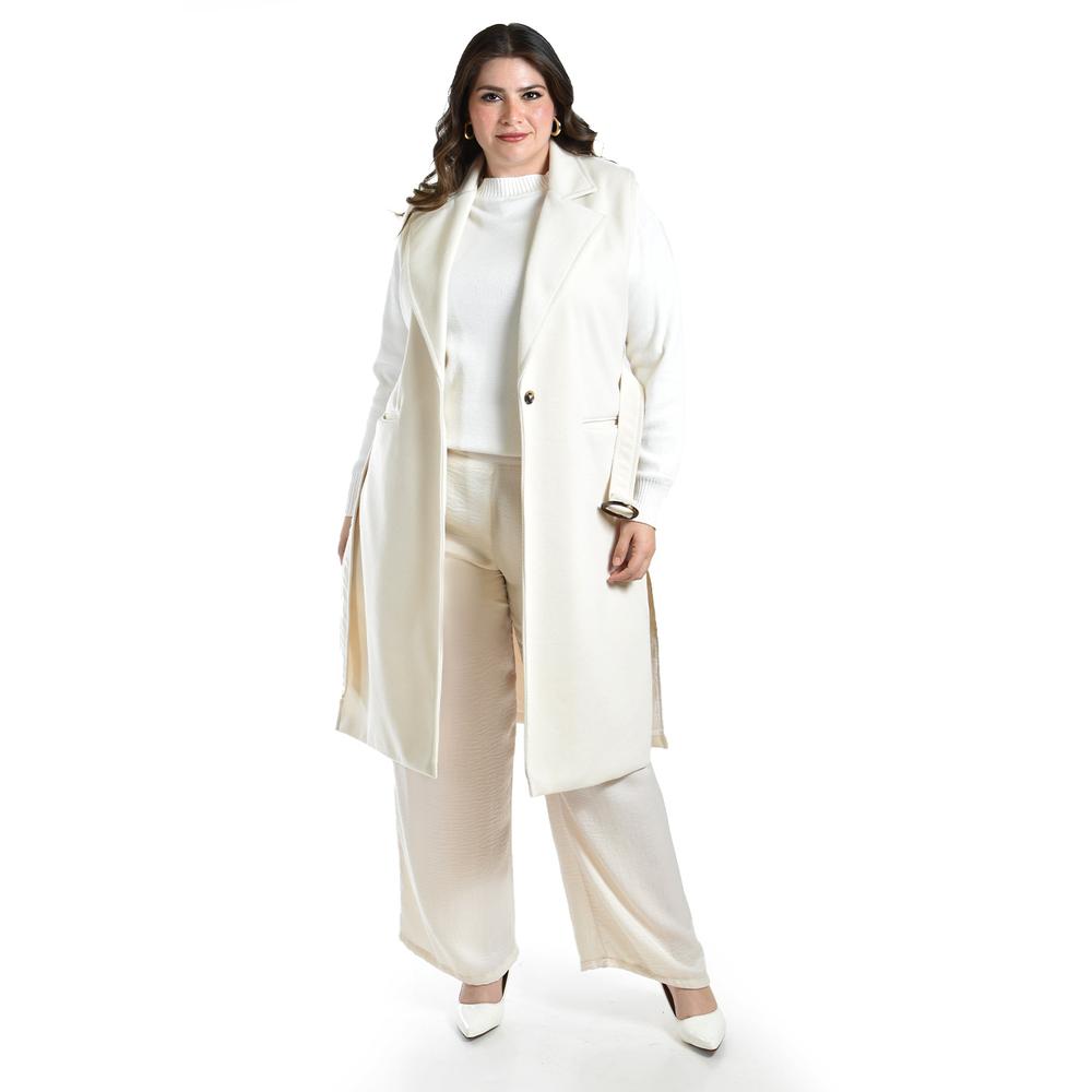 Foto 5 | Chaleco Largo Con Textura Roman Fashion /tallas Extras, 2056 (hueso) Beige