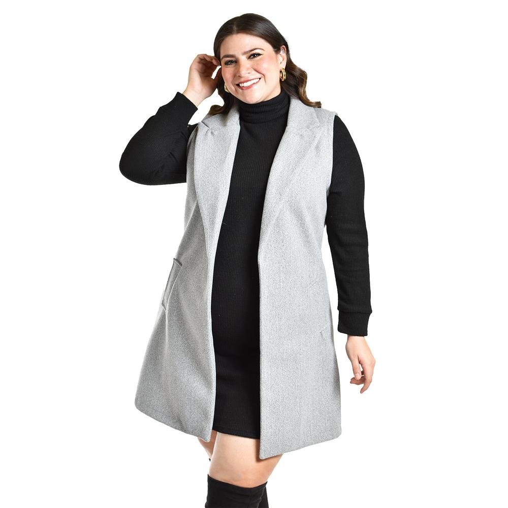 Foto 2 pulgar | Chaleco Con Solapa Roman Fashion /talla Extras, 2953 (gris) Gris