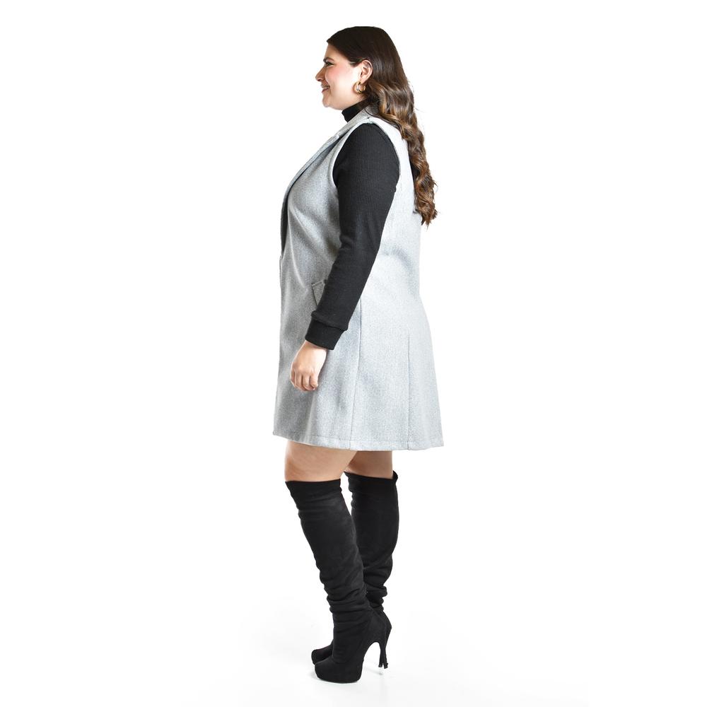 Foto 2 | Chaleco Con Solapa Roman Fashion /talla Extras, 2953 (gris) Gris