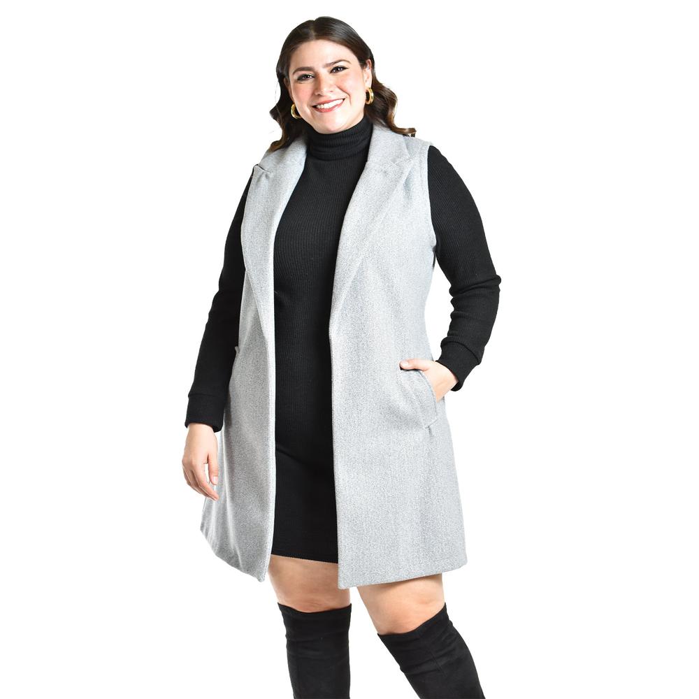 Foto 5 pulgar | Chaleco Con Solapa Roman Fashion /talla Extras, 2953 (gris) Gris