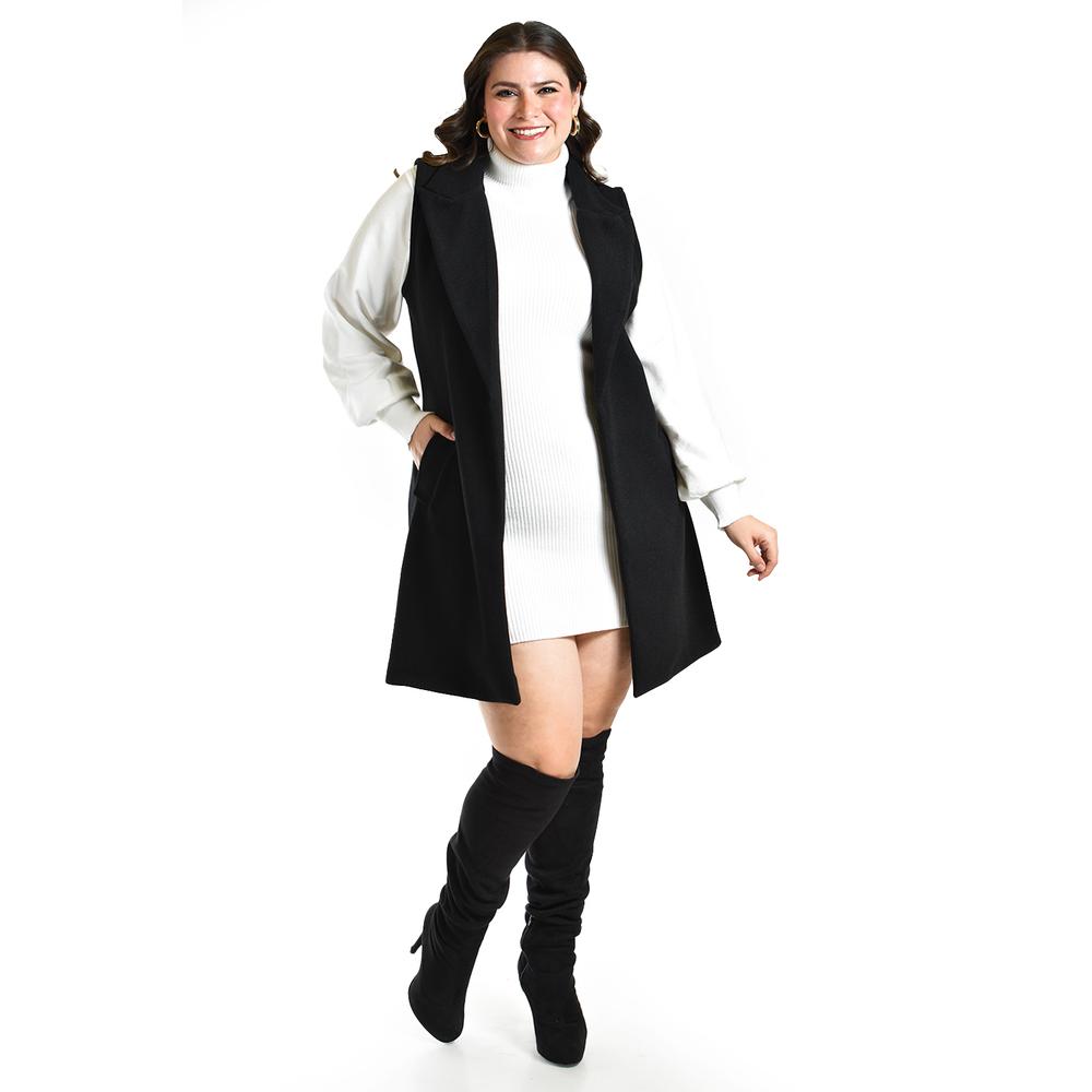 Foto 1 | Chaleco Con Solapa Roman Fashion /talla Extras, 2953 (negro) Negro