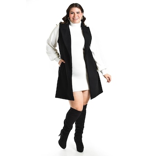 Foto 1 | Chaleco Con Solapa Roman Fashion /talla Extras, 2953 (negro) Negro