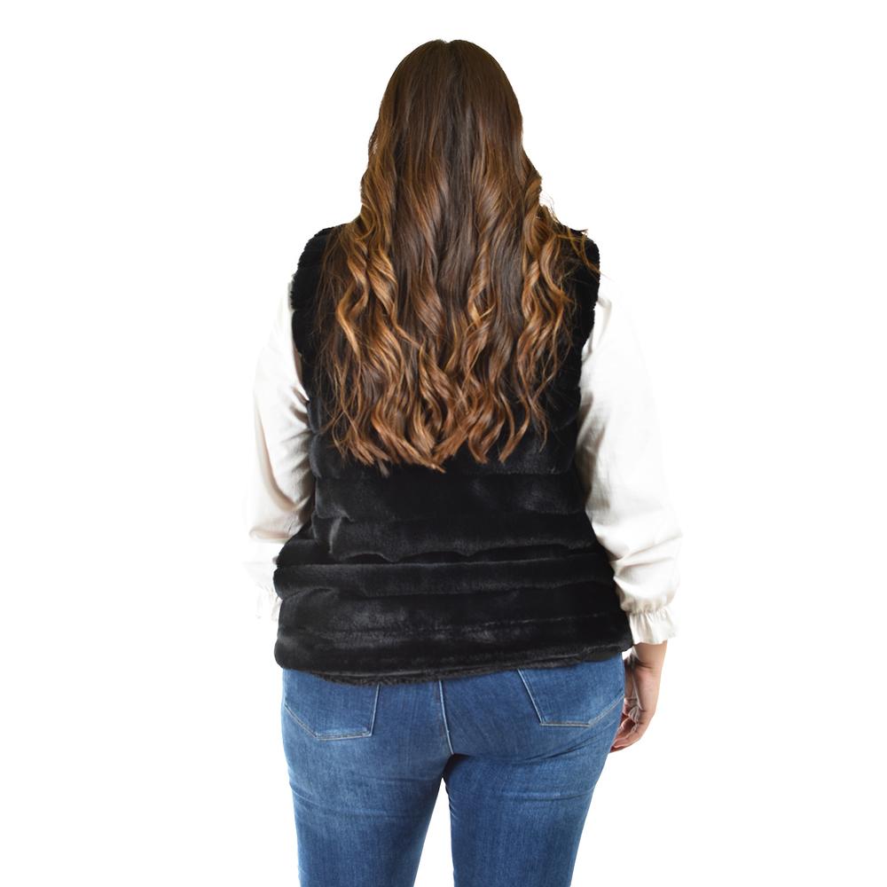 Foto 4 pulgar | Chaleco De Pelo Sintetico Roman Fashion /tallas Extras, 3902 (negro) Negro