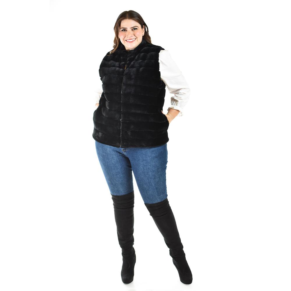 Foto 4 | Chaleco De Pelo Sintetico Roman Fashion /tallas Extras, 3902 (negro) Negro