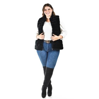 Foto 5 | Chaleco De Pelo Sintetico Roman Fashion /tallas Extras, 3902 (negro) Negro