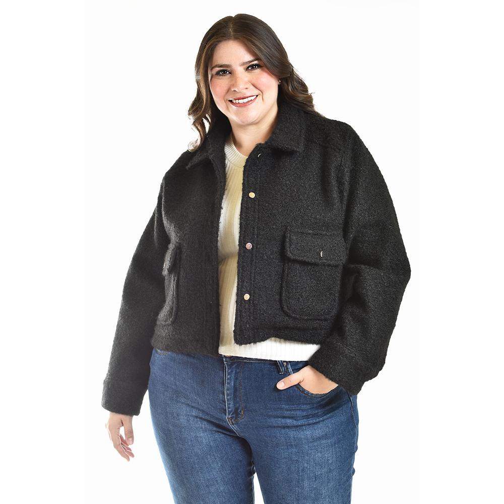 Foto 2 pulgar | Chaqueta Teddy Roman Fashion /tallas Extras, 121 (negro) Negro