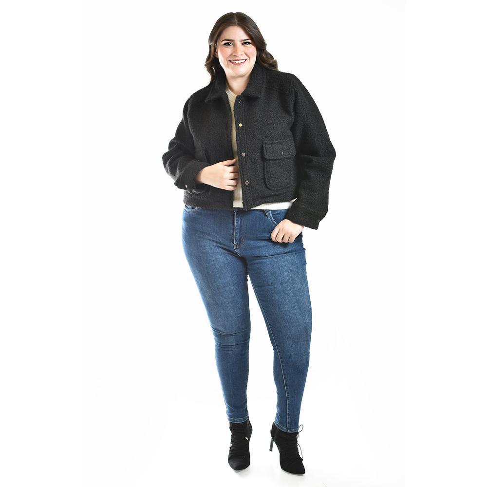 Foto 5 pulgar | Chaqueta Teddy Roman Fashion /tallas Extras, 121 (negro) Negro