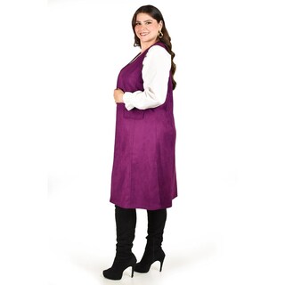 Foto 2 | Chaleco Largo Tipo Gamuza Roman Fashion /tallas Extras, 3905 (magenta) Fucsia Oscuro