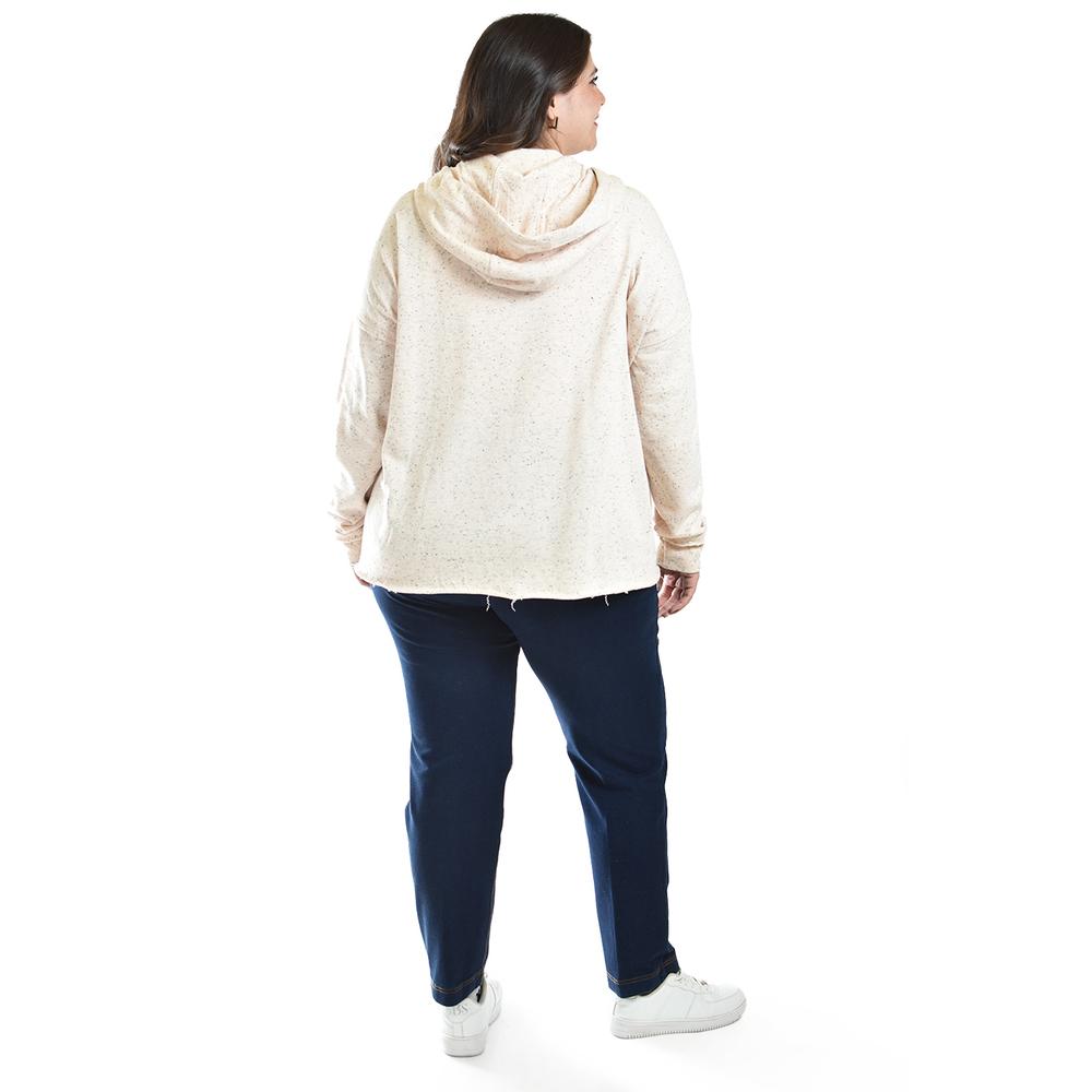 Foto 4 pulgar | Sudadera Efecto Jaspeado Roman Fashion Tallas Extras 654 Naranja Claro