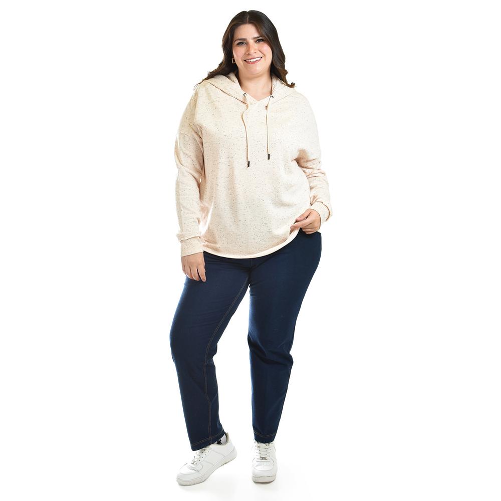 Foto 5 | Sudadera Efecto Jaspeado Roman Fashion Tallas Extras 654 Naranja Claro