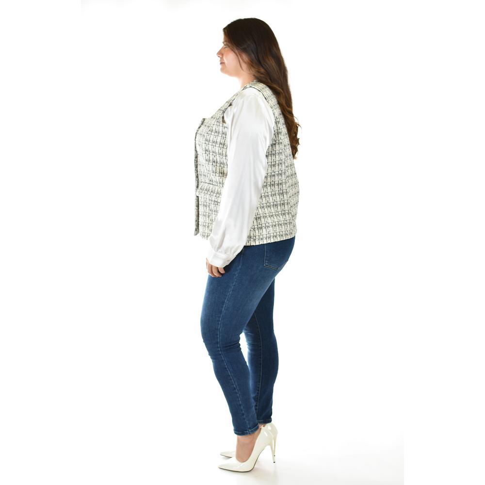 Foto 2 | Chaleco Tweed Roman Fashion /tallas Extras, 2435 (negro) Negro