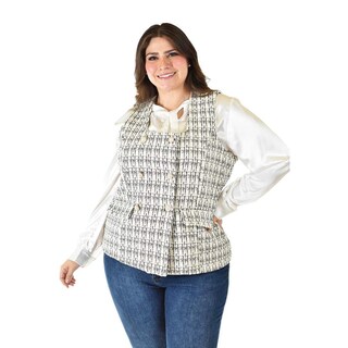 Foto 4 | Chaleco Tweed Roman Fashion /tallas Extras, 2435 (negro) Negro