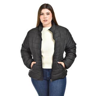 Foto 1 | Chamarra Acolchada Roman Fashion Negra para Mujer