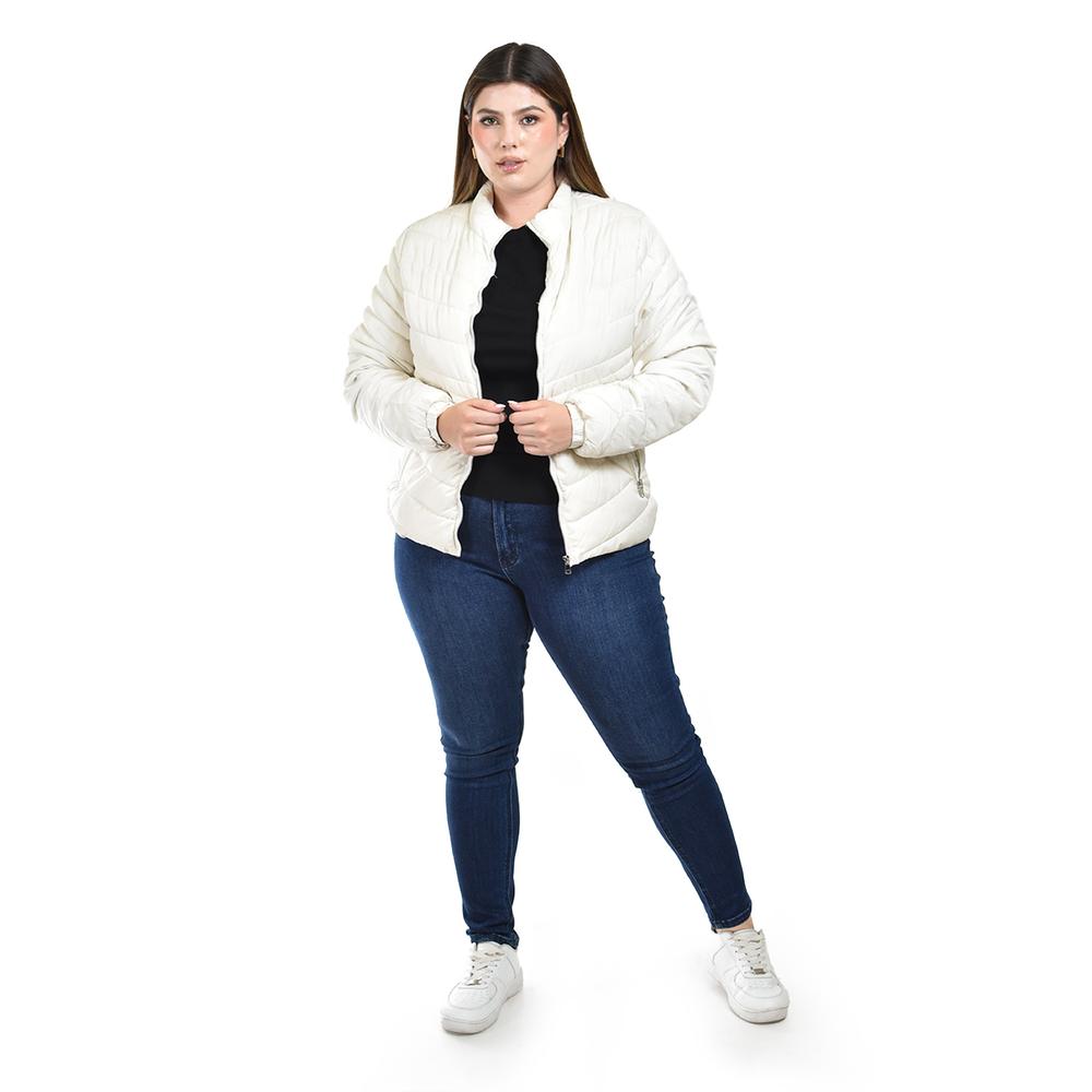 Foto 1 | Chamarra Acolchada Roman Fashion Blanca para Mujer