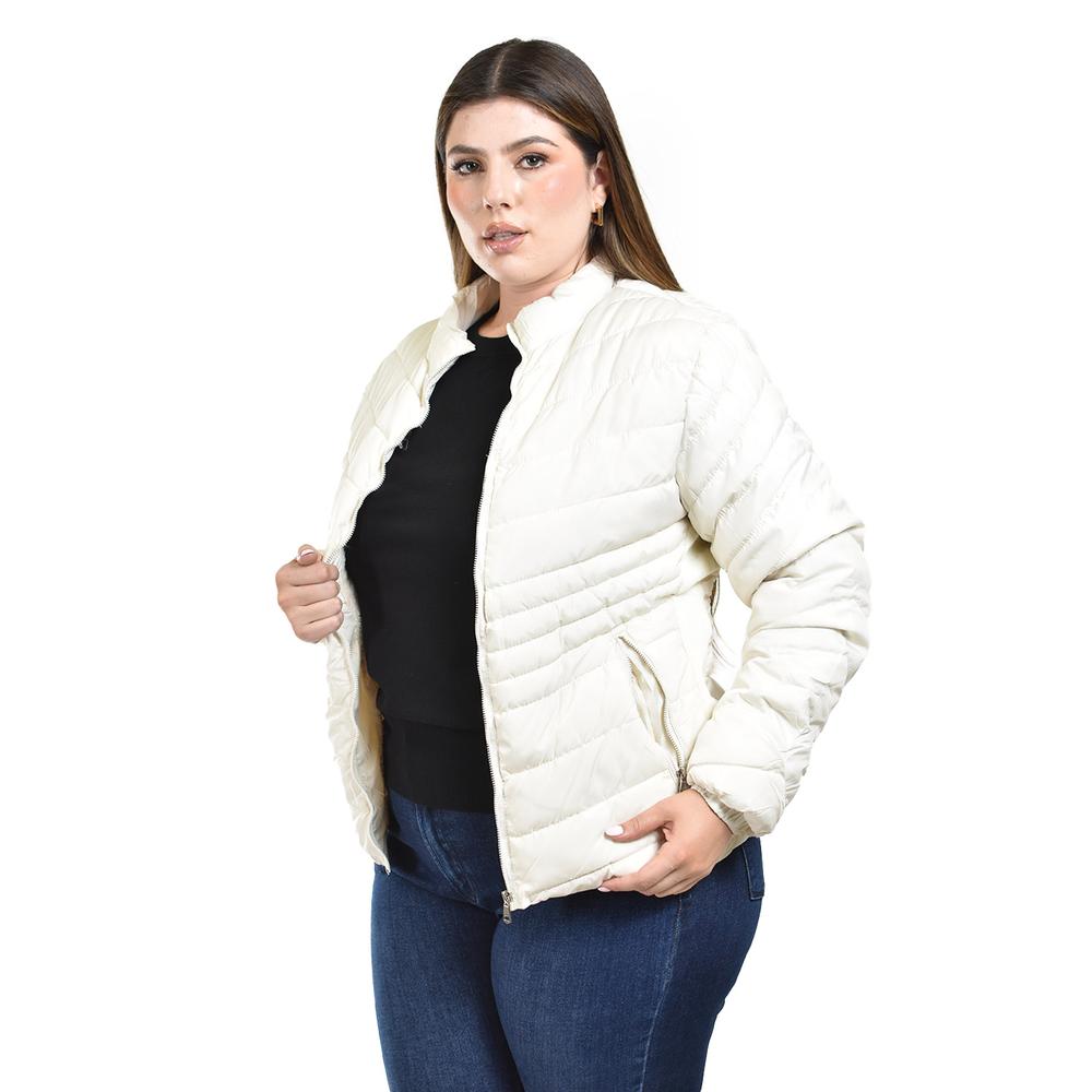 Foto 3 pulgar | Chamarra Acolchada Roman Fashion Blanca para Mujer