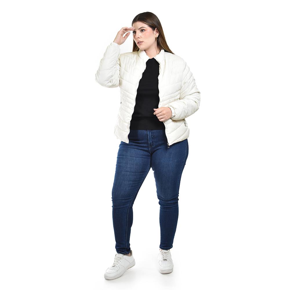 Foto 5 | Chamarra Acolchada Roman Fashion Blanca para Mujer