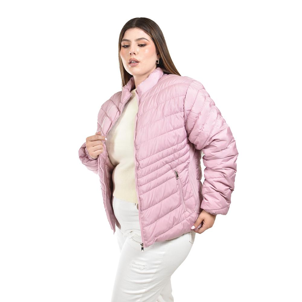 Foto 4 | Chamarra Acolchada Roman Fashion Rosa para Mujer