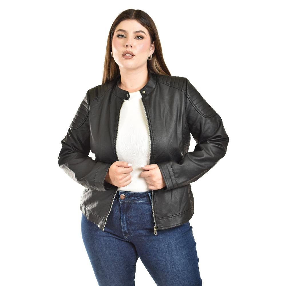 Foto 2 pulgar | Chamarra Biker Roman Fashion Negro