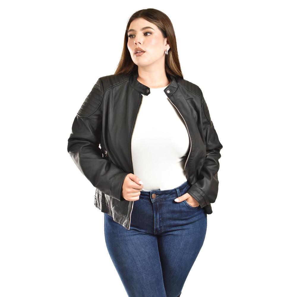 Foto 2 | Chamarra Biker Roman Fashion Negro