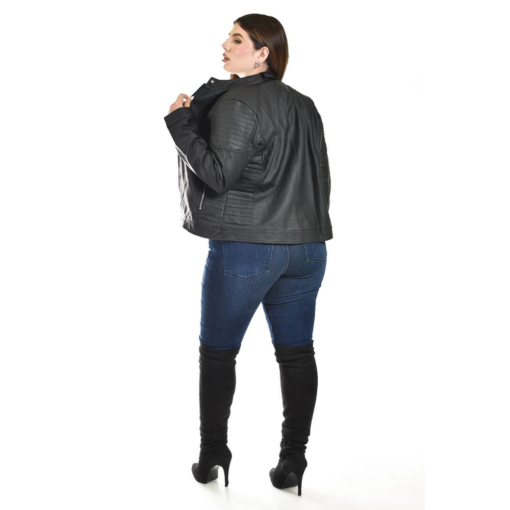 Foto 5 pulgar | Chamarra Biker Roman Fashion Negro