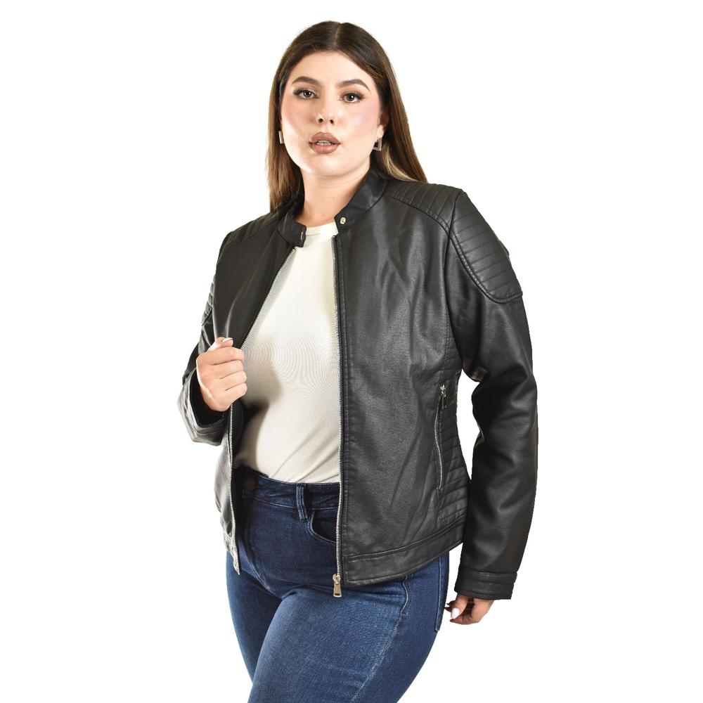 Foto 6 pulgar | Chamarra Biker Roman Fashion Negro