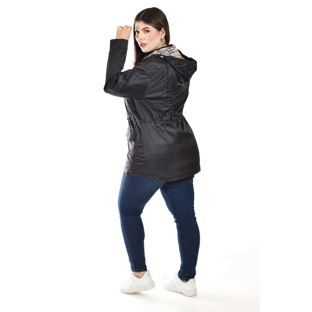 Foto 4 pulgar | Chamarra Ligera con Capucha Roman Fashion Negra