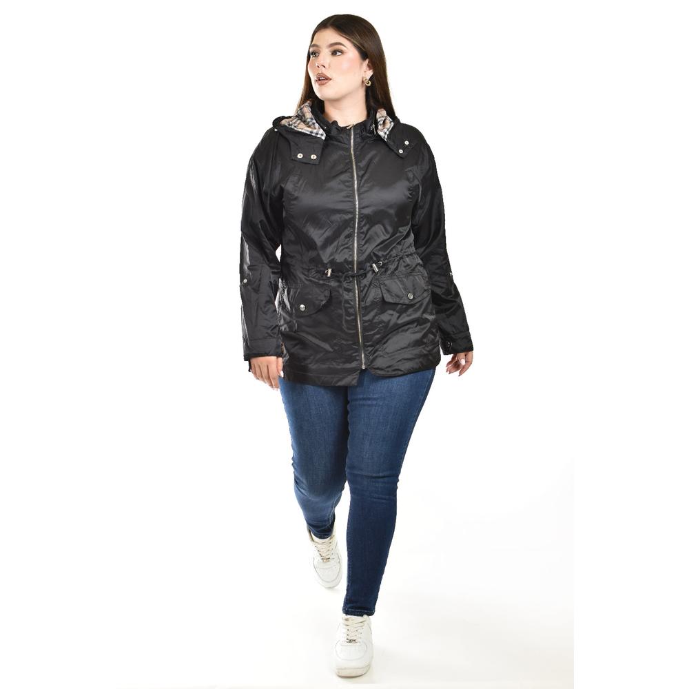 Foto 6 pulgar | Chamarra Ligera con Capucha Roman Fashion Negra