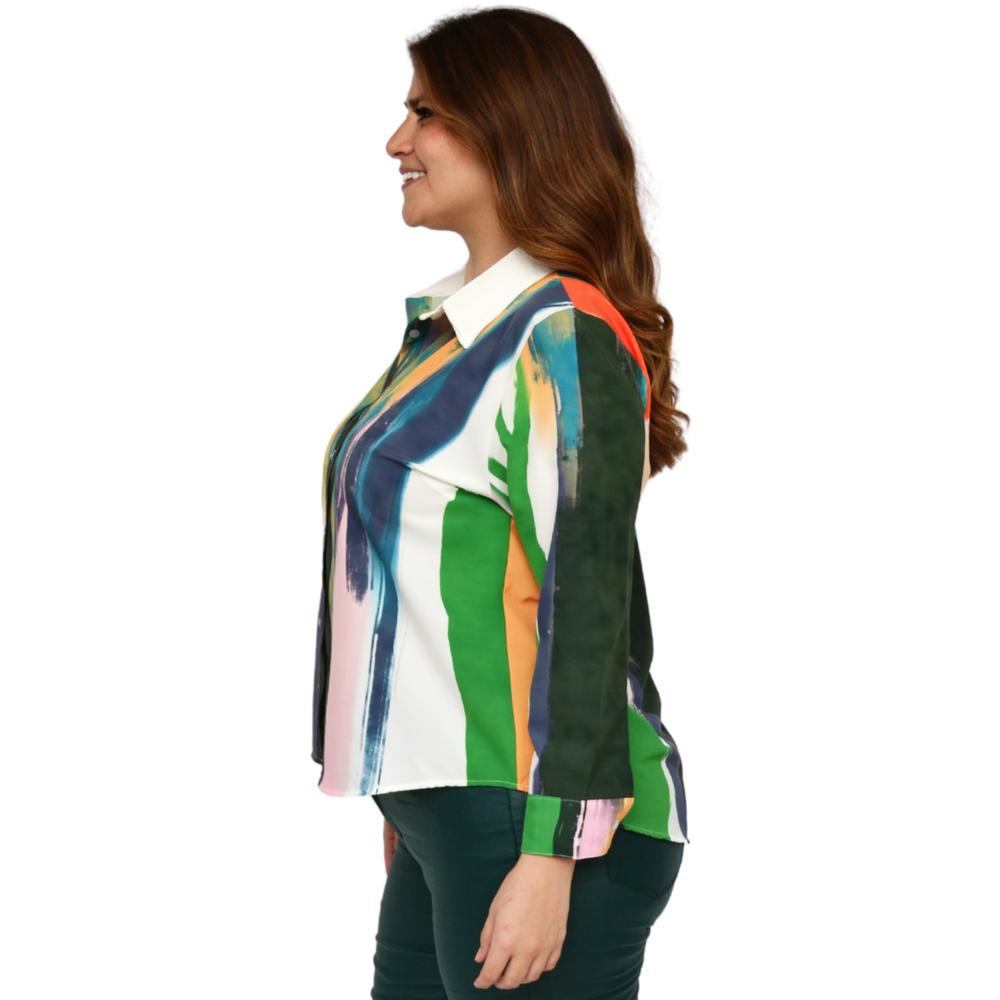 Foto 3 pulgar | Camisa Roman Fashion S-MZ-2027-BLANCO-ALL Multicolor Tallas Extras