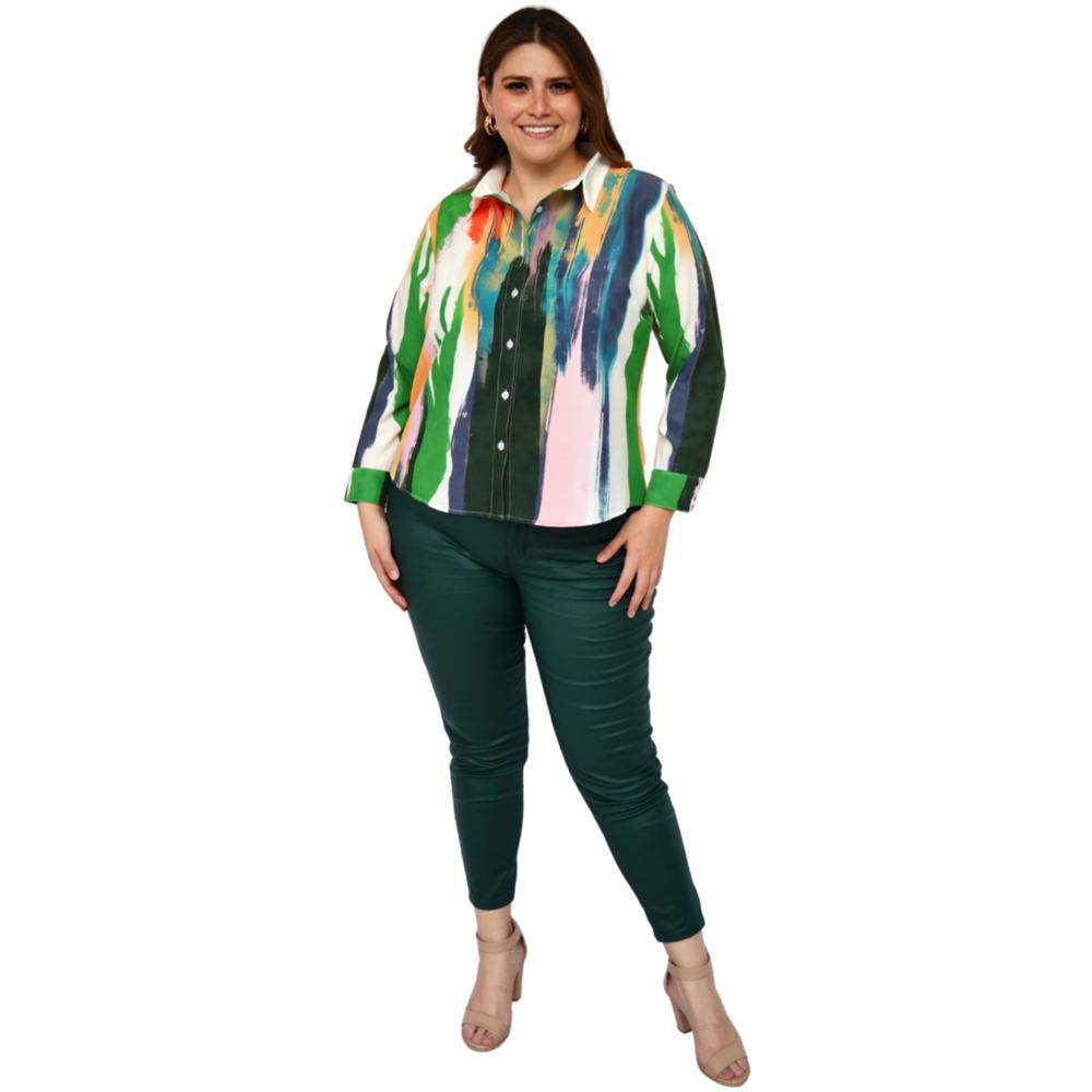 Foto 6 pulgar | Camisa Roman Fashion S-MZ-2027-BLANCO-ALL Multicolor Tallas Extras