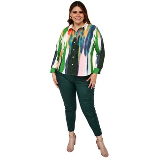 Foto 5 | Camisa Roman Fashion S-MZ-2027-BLANCO-ALL Multicolor Tallas Extras