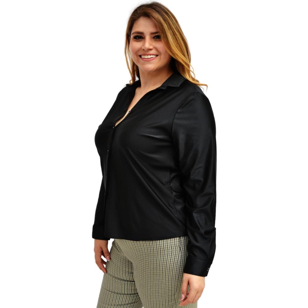 Foto 2 | Camisera Satinada Roman Fashion Tallas Extras 2620 color negro