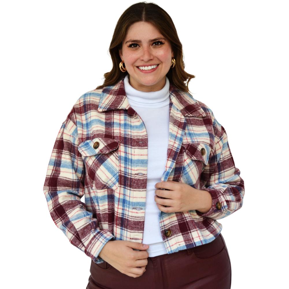 Foto 2 pulgar | Sobrecamisa De Lana Roman Fashion-tallas Extras 2071 color Vino