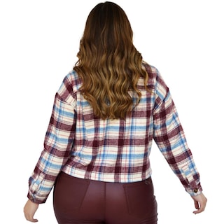 Foto 3 | Sobrecamisa De Lana Roman Fashion-tallas Extras 2071 color Vino