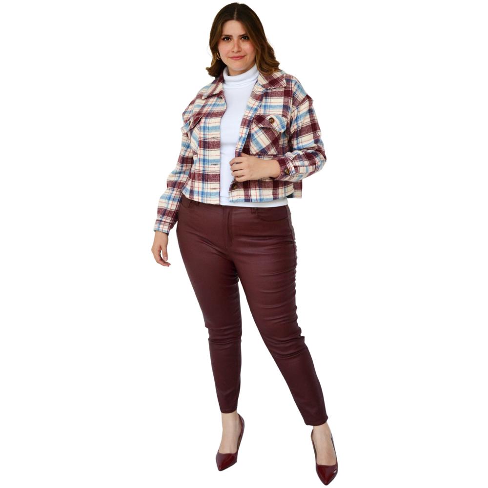 Foto 6 pulgar | Sobrecamisa De Lana Roman Fashion-tallas Extras 2071 color Vino