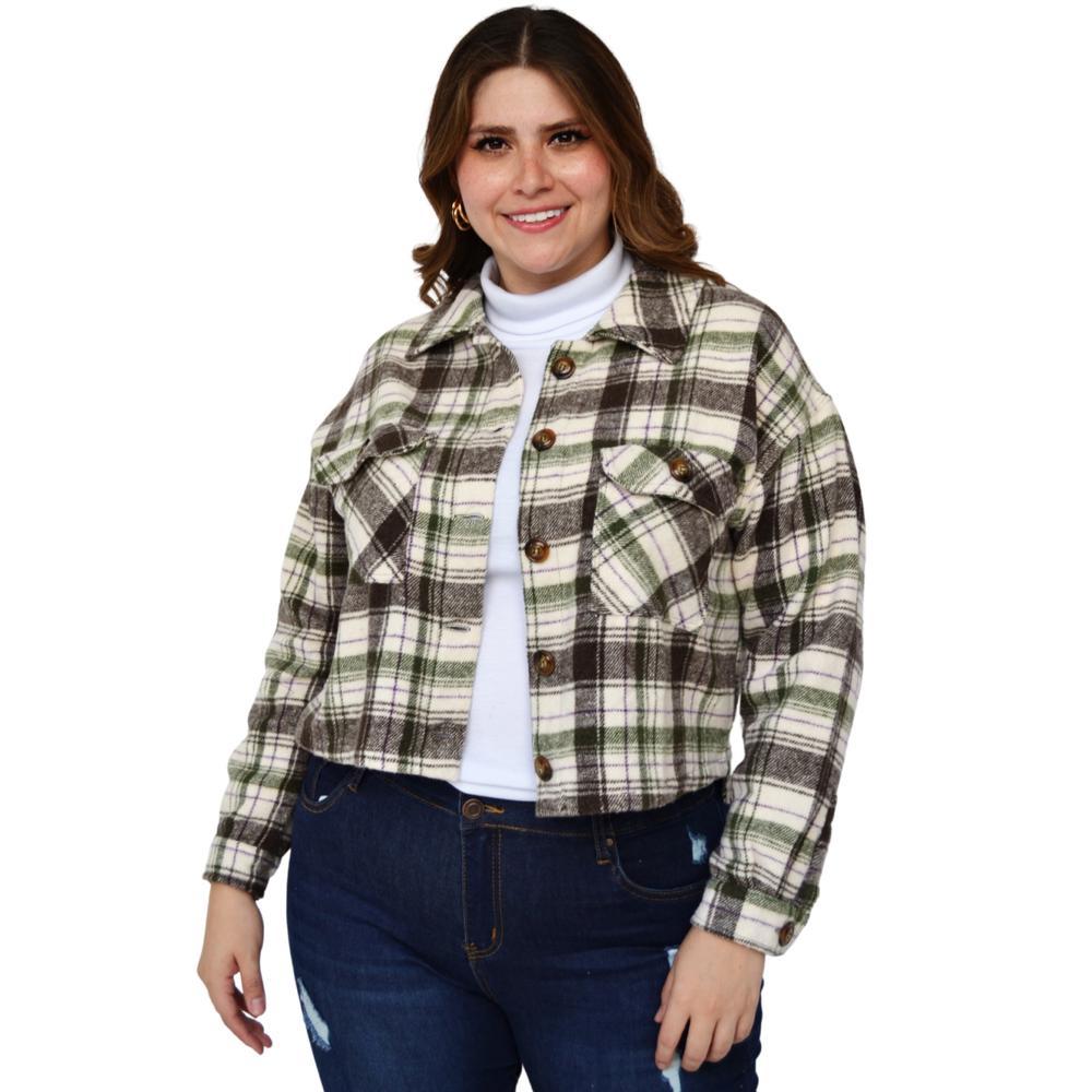 Foto 2 pulgar | Sobrecamisa De Lana Roman Fashion-tallas Extras 2071 color Verde