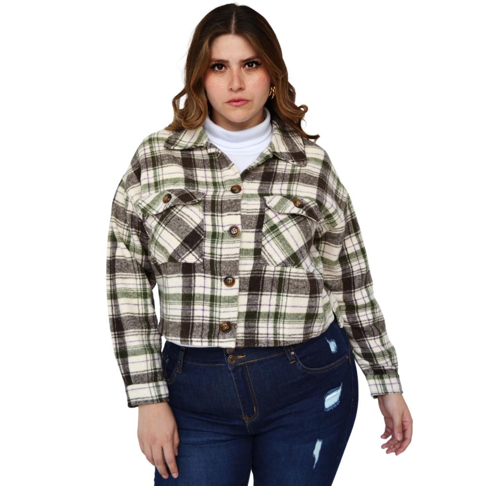 Foto 5 pulgar | Sobrecamisa De Lana Roman Fashion-tallas Extras 2071 color Verde