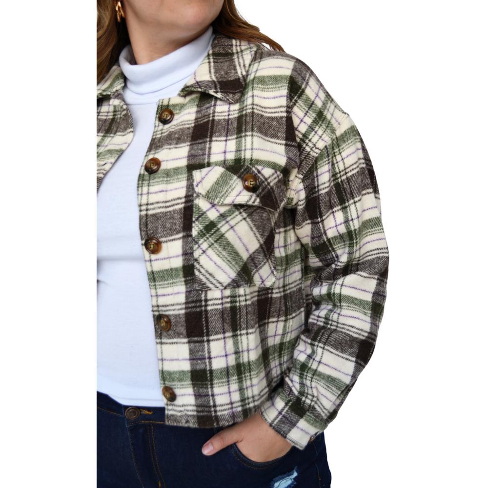 Foto 6 pulgar | Sobrecamisa De Lana Roman Fashion-tallas Extras 2071 color Verde