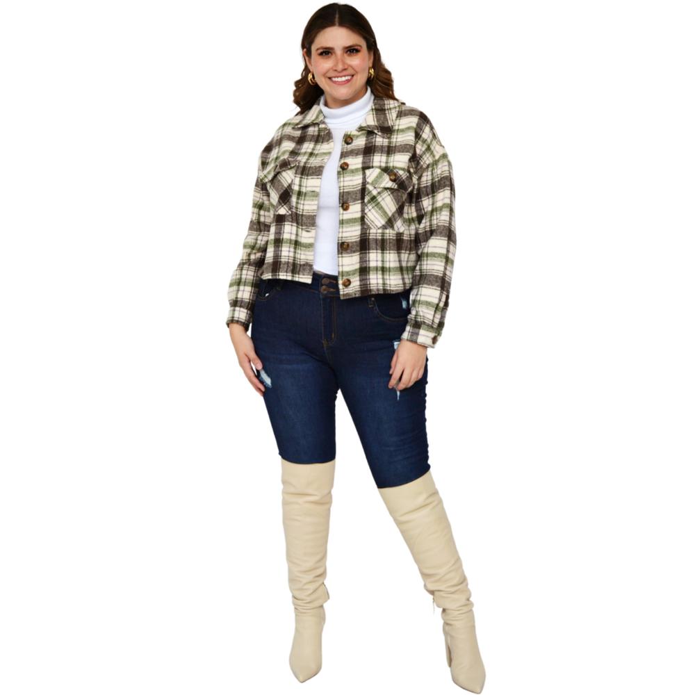 Foto 7 pulgar | Sobrecamisa De Lana Roman Fashion-tallas Extras 2071 color Verde