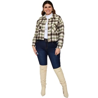 Foto 6 | Sobrecamisa De Lana Roman Fashion-tallas Extras 2071 color Verde