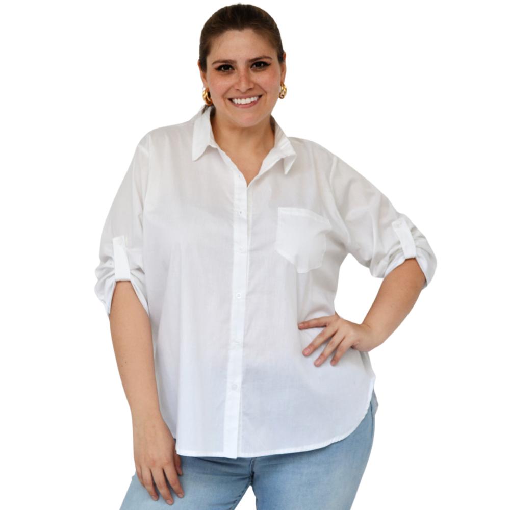 Foto 2 pulgar | Camisa Oversize Roman Fashion color Blanco