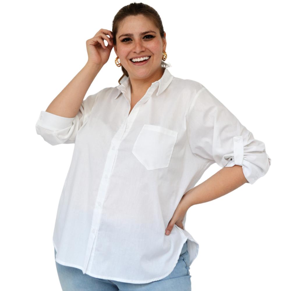 Foto 3 pulgar | Camisa Oversize Roman Fashion color Blanco