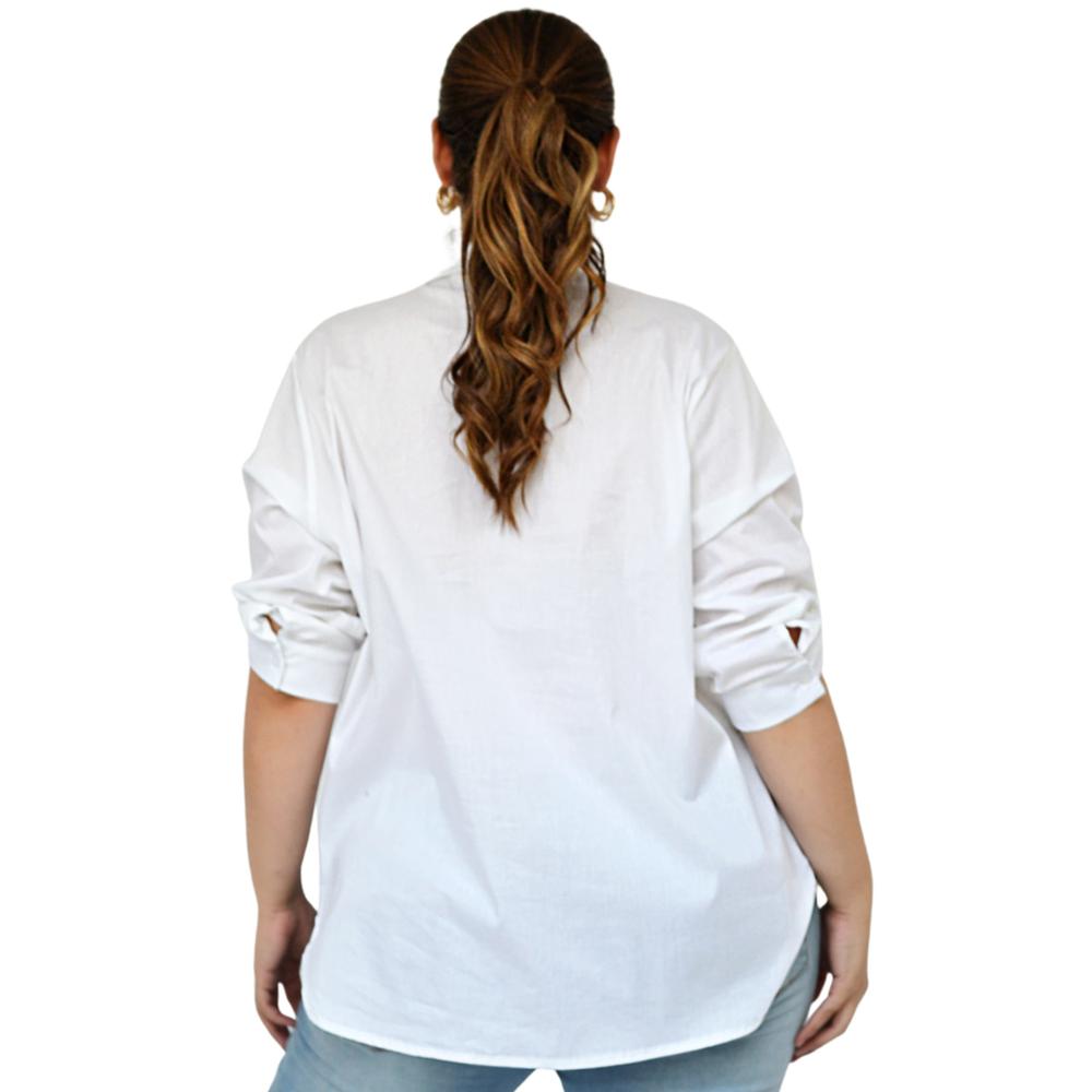 Foto 4 pulgar | Camisa Oversize Roman Fashion color Blanco