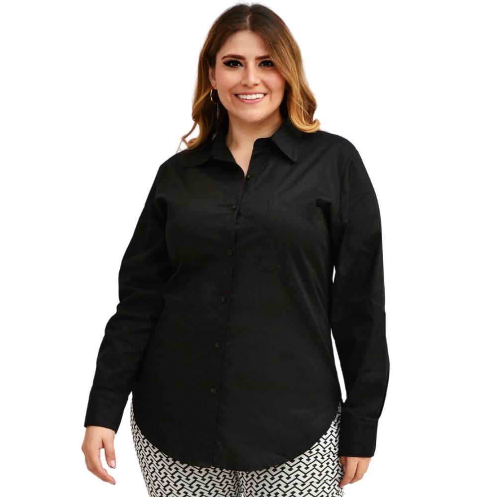 Foto 2 pulgar | Camisa Entallada Roman Fashion color Negro
