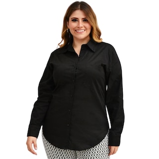 Foto 1 | Camisa Entallada Roman Fashion color Negro