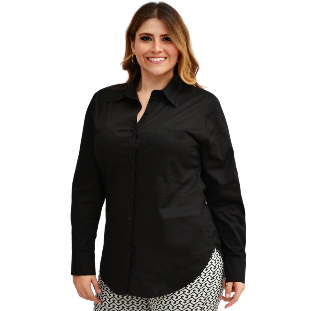 Foto 3 pulgar | Camisa Entallada Roman Fashion color Negro