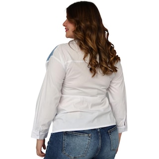 Foto 3 | Camisa para Dama Roman Fashion Talla Extra 3700 color Blanco